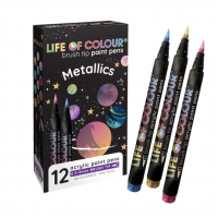 Life of Colour - Brush Acrylic Paint Pens - Metallics