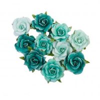 Prima Marketing - Painted Floral Collection Flowers - Shiny Teal (658564)