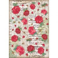 Stamperia A4 Rice paper packed - Desire Red Roses (DFSA4720)
