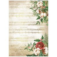Stamperia A4 Rice paper -  Romantic Home for the holidays music (DFSA4704)