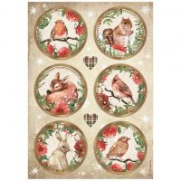 Stamperia A4 Rice paper -  Romantic Home for the holidays rounds (DFSA4706)