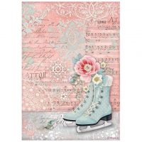 Stamperia A4 Rice paper - Sweet winter ice skates (DFSA4730)
