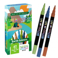 Life of Colour - Acrylic Paint Pens - Earth Colours - Fine Tip