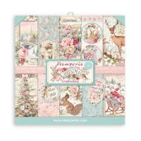 Stamperia Scrapbooking Pad 10 sheets 12" x 12" -  Pink Christmas (SBBL73)