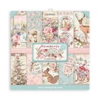 Stamperia Scrapbooking Pad 10 sheets 8" x 8" - Pink Christmas (SBBS16)