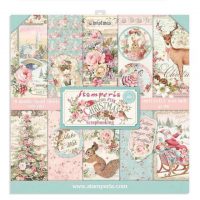Stamperia Scrapbooking Pad 10 sheets 6"x6" - Pink Christmas (SBBXS07)