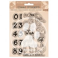 Stamperia Acrylic stamp - Romantic Cozy winter numbers and animals (WTK161)