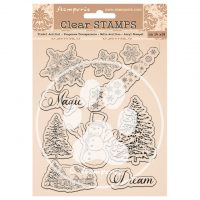 Stamperia Acrylic stamp - Romantic Home for the holidays snowflakes, tree (WTK162)