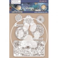 Stamperia HD Natural Rubber Stamp - Cosmos Infinity essence symbols (WTKCC219)