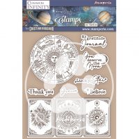 Stamperia  HD Natural Rubber Stamp - Cosmos Infinity zodiac and cards (WTKCC220)