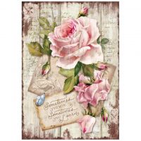Stamperia A4 Rice paper packed - Sweet Time Rose (DFSA4254)