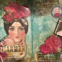 2Bee Inspired October 2022 Workshop - "Carmen" Art Journal Page