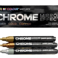 Life of Colour - Acrylic Paint Pens - Chrome Mirror Effect - Medium Tip