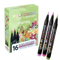 Life of Colour - Acrylic Paint Pens - Floral  - Brush Tip