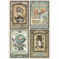 Stamperia A4 Rice paper packed - Voyages Fantastiques cards (DFSA4368)