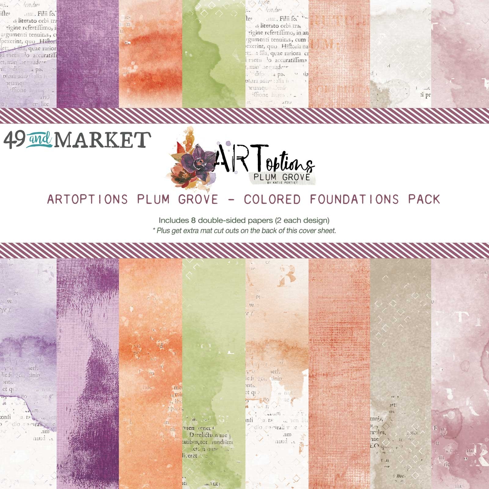 49&Market - ARToptions - 12x12 Foundations Paper pack - Plum Grove (APG39197)