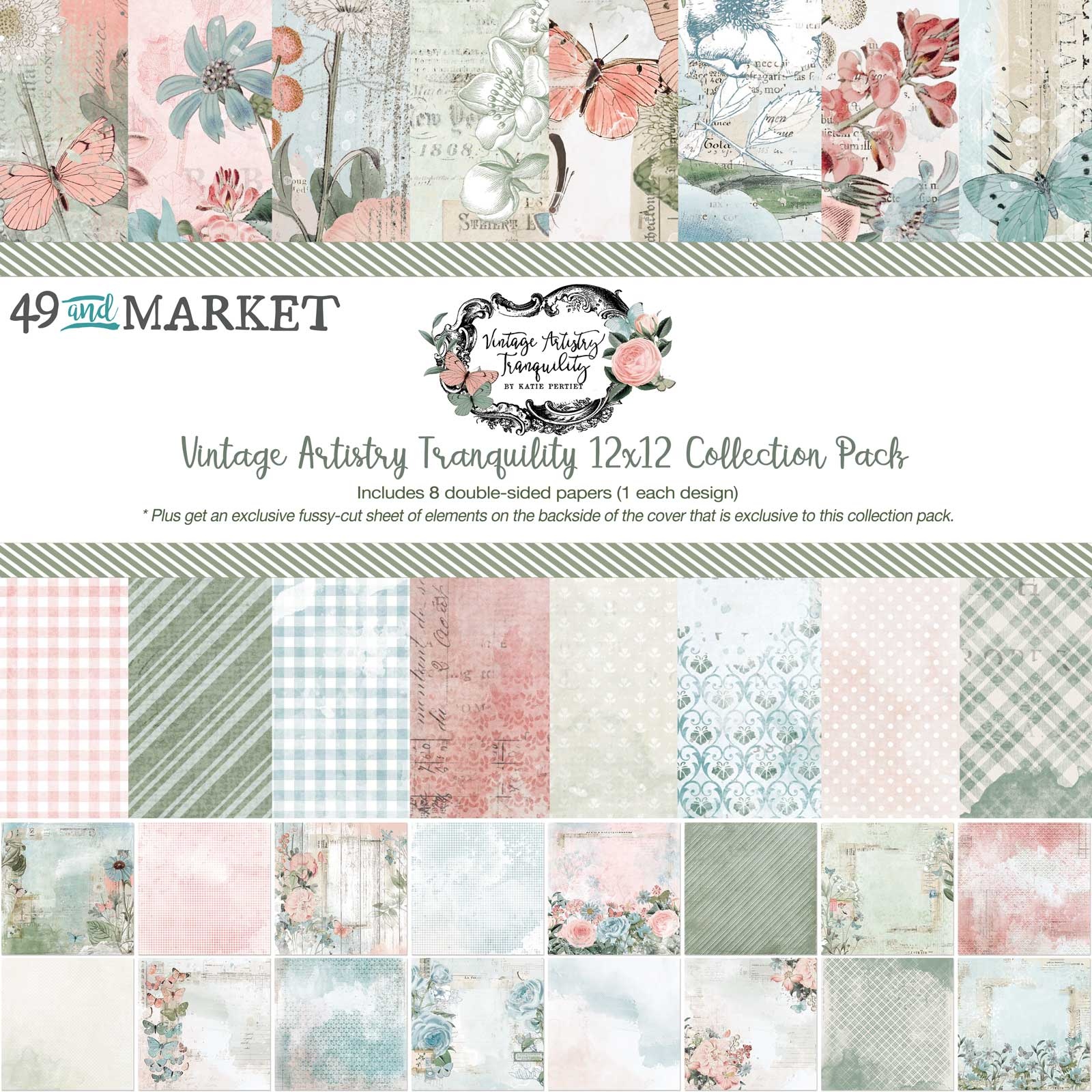49&Market - Vintage Artistry - 12x12 Paper pack - Tranquility (VAT39623)