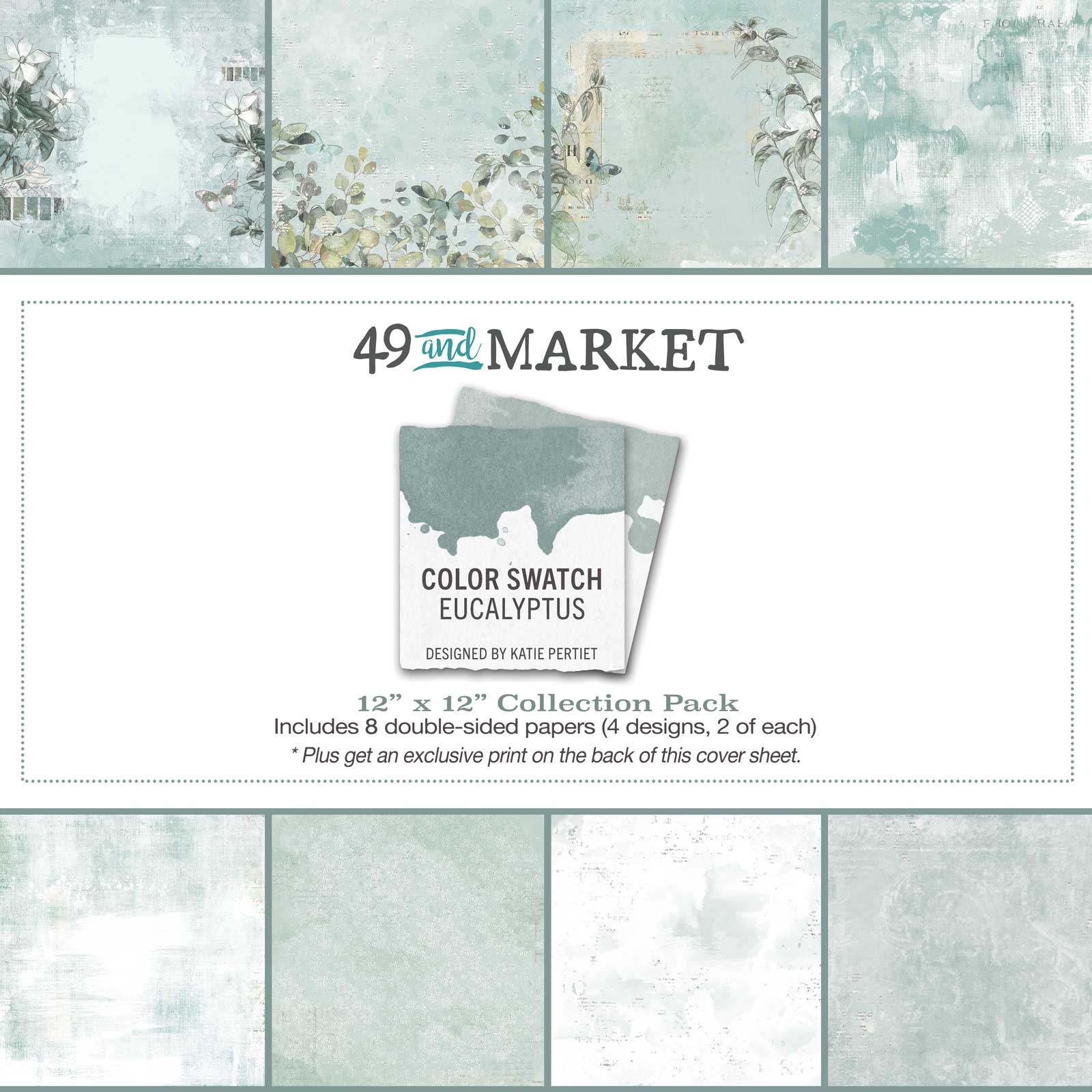 49&Market - Colour Swatch - 12x12 Paper pack - Eucalyptus (CSE39876)