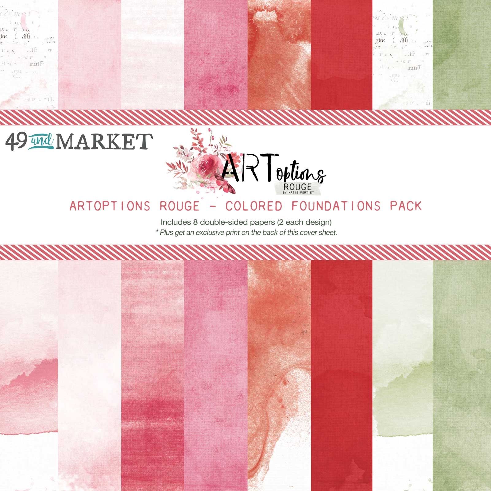 49&Market - ARToptions - 12x12 Foundation Paper pack - Rouge (AOR39333)