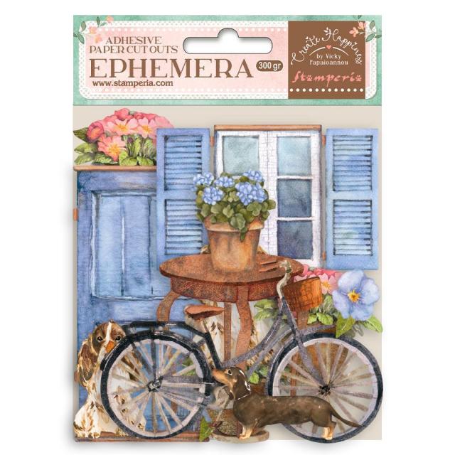 Stamperia - Ephemera - Welcome Home - Bicycle and Flowers (DFLCT13)