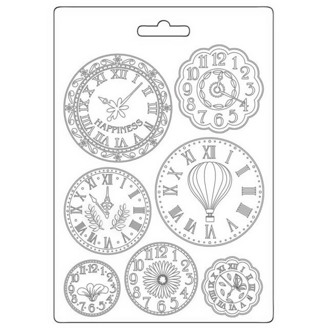 Stamperia Soft Mould A5 - Create Happiness - Welcome Home - Clocks (K3PTA5644)