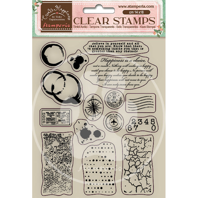 Stamperia Acrylic stamp - Create Happiness - Elements (WTK160)