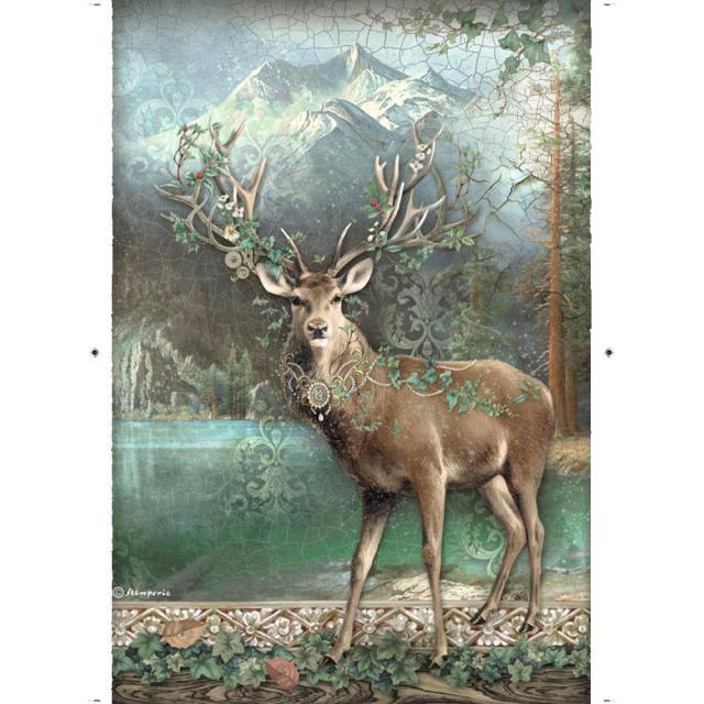 Stamperia A4 Rice paper - Magic Forest - Deer (DFSA4750)