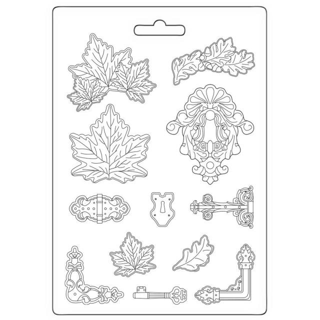 Stamperia Soft Mould A4 - Magic Forest - Leaves, Locks (K3PTA4559)
