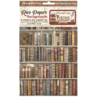 Stamperia A6 Rice paper pack - Vintage Library backgrounds (DFSAK6001)