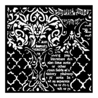 Stamperia Thick Stencil 18cmx18cm - Wallpaper Music and Writings (KSTDQ35)