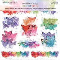 49&Market - Spectrum Gardenia Rub-Ons - 12"x12" - Butterfly Flight (SG23725)