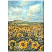 Stamperia A4 Rice paper - Sunflower Art landscape (DFSA4770)