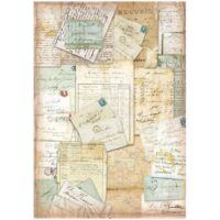 Stamperia A4 Rice paper - Around the world letters (DFSA4777)