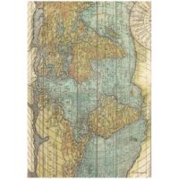 Stamperia A4 Rice paper - Around the world map (DFSA4778)