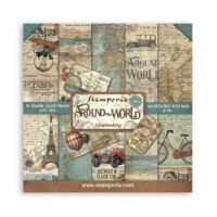 Stamperia Scrapbooking Pad 10 sheets 8" x 8"  -  Around the World (SBBS12)