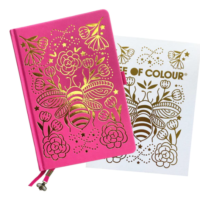 Life of Colour - Bee Art Journal (Pink) - Black and White - A5
