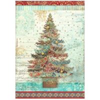 Stamperia A4 Rice paper - Christmas Greetings - Tree (DFSA4792)