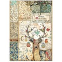 Stamperia A4 Rice paper - Christmas Greetings - Deer (DFSA4793)