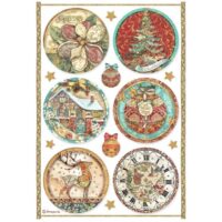 Stamperia A4 Rice paper - Christmas Greetings - Rounds (DFSA4795)