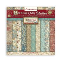 Stamperia Scrapbooking Pad 10 sheets 8" x 8"  -  Backgrounds selection - Christmas Greetings (SBBS87)