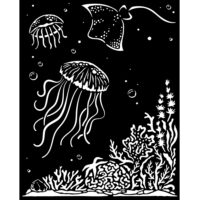 Stamperia Thick stencil - Songs of the sea - jellyfish (KSTD140)
