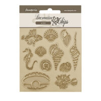 Stamperia Decorative chips - Songs of the Sea - shells and fish (SCB186)