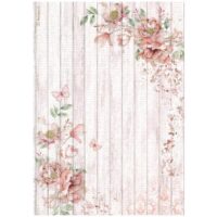 Stamperia A4 Rice paper - Roseland - corners with roses (DFSA4779)