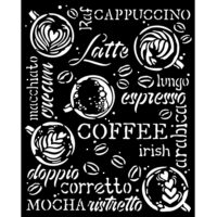 Stamperia Thick stencil - Coffee and Chocolate - Cappuccino (KSTD151)