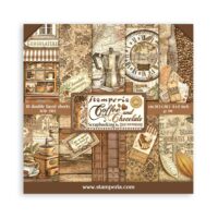 Stamperia Scrapbooking Pad 10 sheets 8" x 8"  -  Coffee and Chocolate (SBBS93)