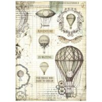 Stamperia A4 Rice paper - Voyages Fantastiques balloon (DFSA4837)