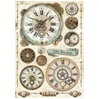 Stamperia A4 Rice paper - Voyages Fantastiques clock (DFSA4838)