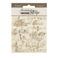 Stamperia Decorative chips - Romance Forever quotes (SCB202)