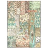Stamperia A4 Rice paper - Brocante Antiques - patchwork (DFSA4852) - PREORDER