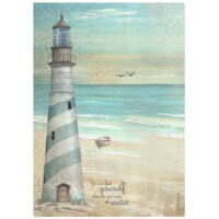 Stamperia A4 Rice paper - Sea Land - lighthouse (DFSA4857) - PREORDER